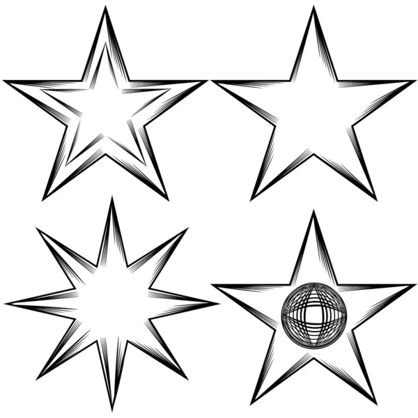 Conjunto estrellas florecer — Vector de stock