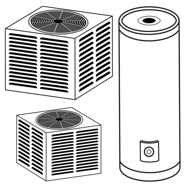 Calentador de agua y aire acondicionado — Vector de stock