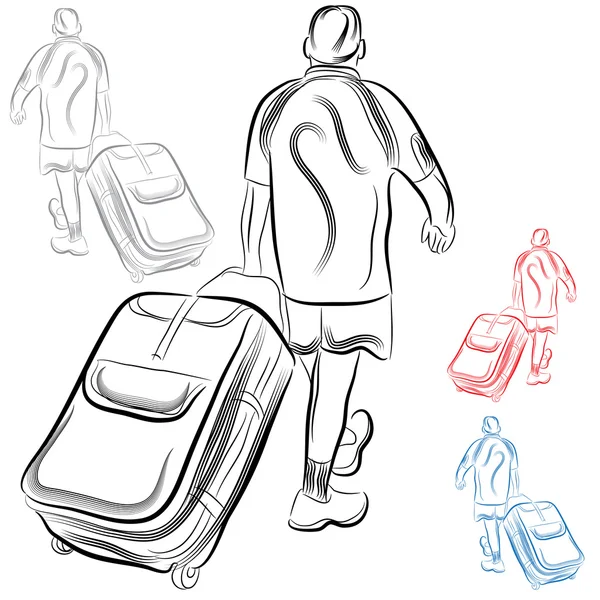 Homme avec bagages — Image vectorielle