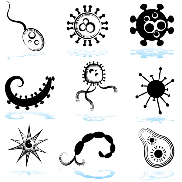 Set de Organismo Microscópico — Archivo Imágenes Vectoriales