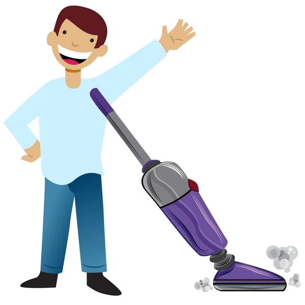 Child Vacuuming — Stock Vector