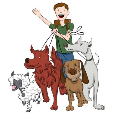 Adam yürüyen köpekler
