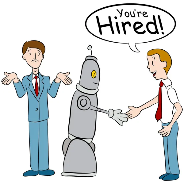 Robô pegando empregos —  Vetores de Stock