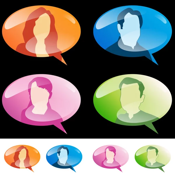 People Speech Bubbles — Stock Vector