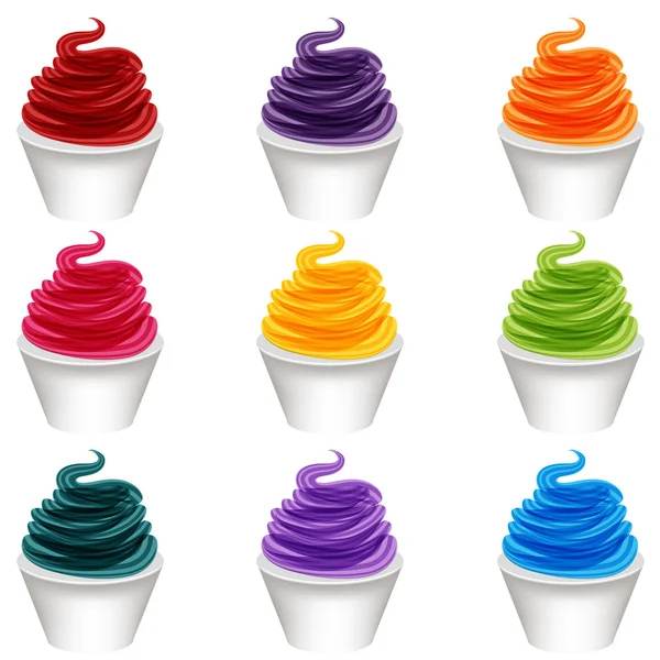 冷冻的酸奶甜点 — 图库矢量图片