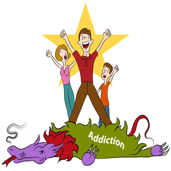 Conquistar la adicción — Vector de stock