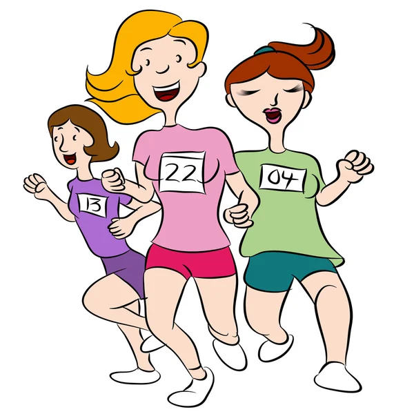 Mujer Running Event — Vector de stock