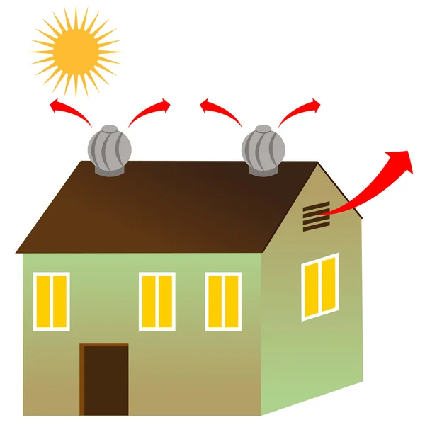 Zolder huis ventilator — Stockvector