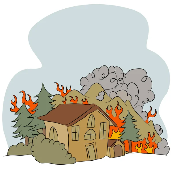 Δασικών πυρκαγιών — Διανυσματικό Αρχείο