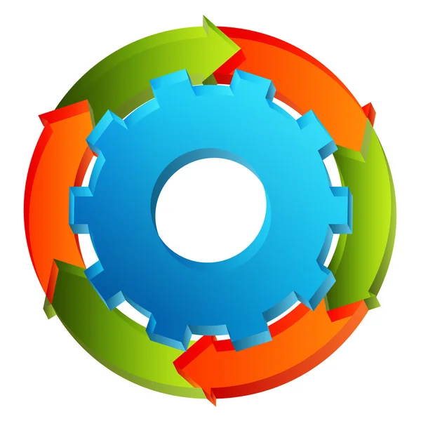 Zahnradpfeildiagramm — Stockvektor