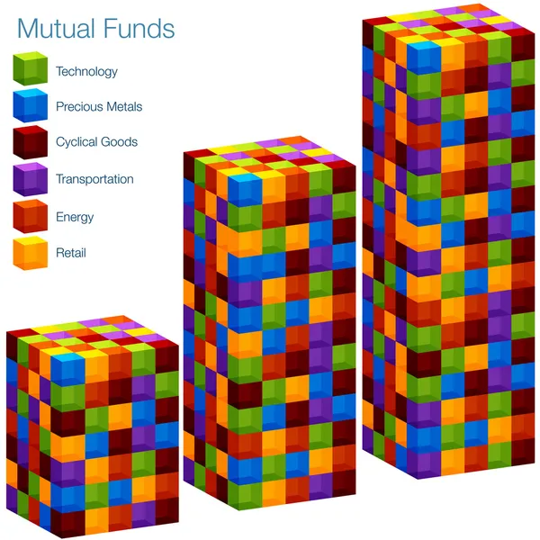 Gráfico de barras de fondo mutuo — Vector de stock