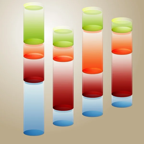 Diagramme à barres fluides 3D — Image vectorielle