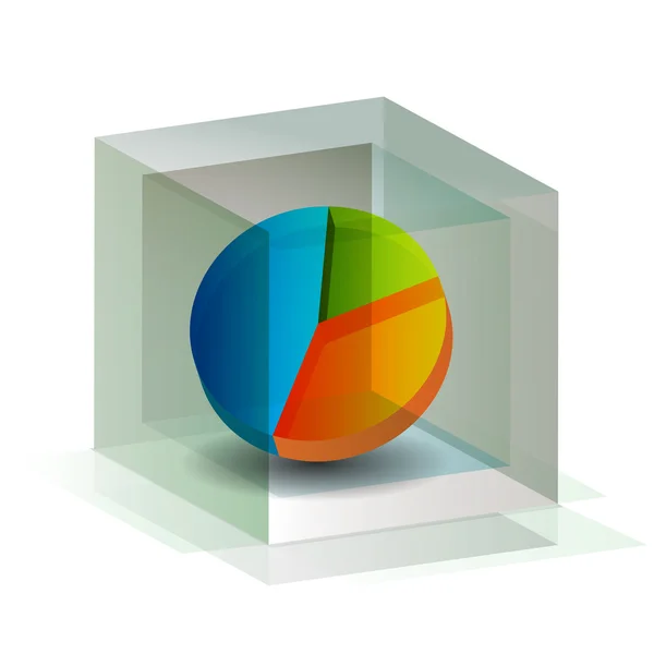 3D Pie Chart Cube — Stock Vector