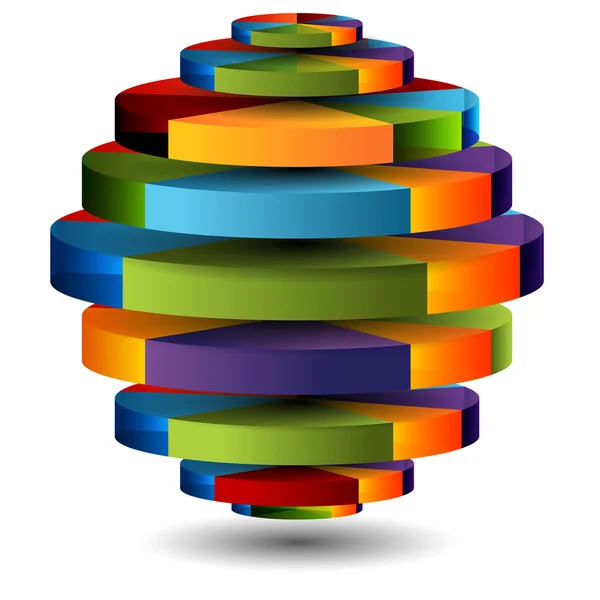 3D-cirkeldiagram bol — Stockvector