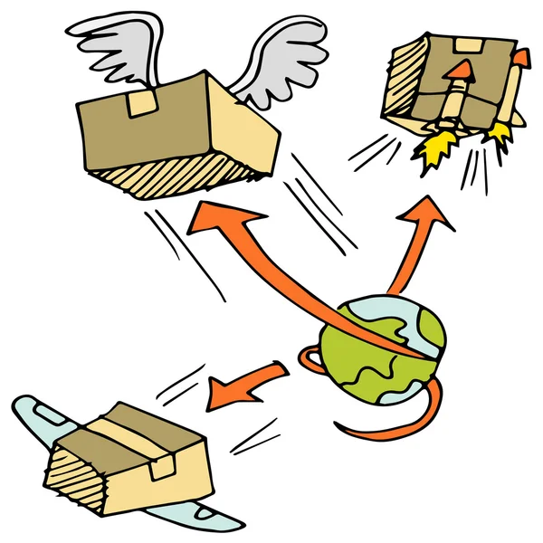 Wereldwijde verzending pictogrammenset — Stockvector