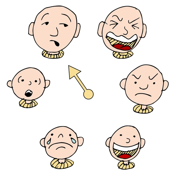 Conjunto de iconos de expresión facial de humor — Vector de stock