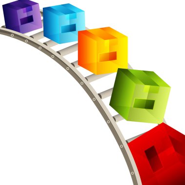 3D küp Konveyör bant