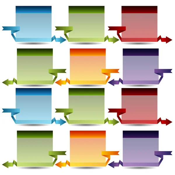 Gráfico de caixa conectada 3d — Vetor de Stock