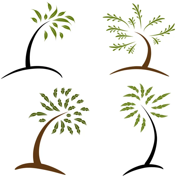 Reihe einfacher Bäume — Stockvektor