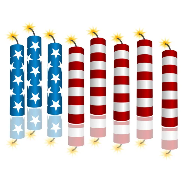 3d Flag Firecrackers — Stock Vector
