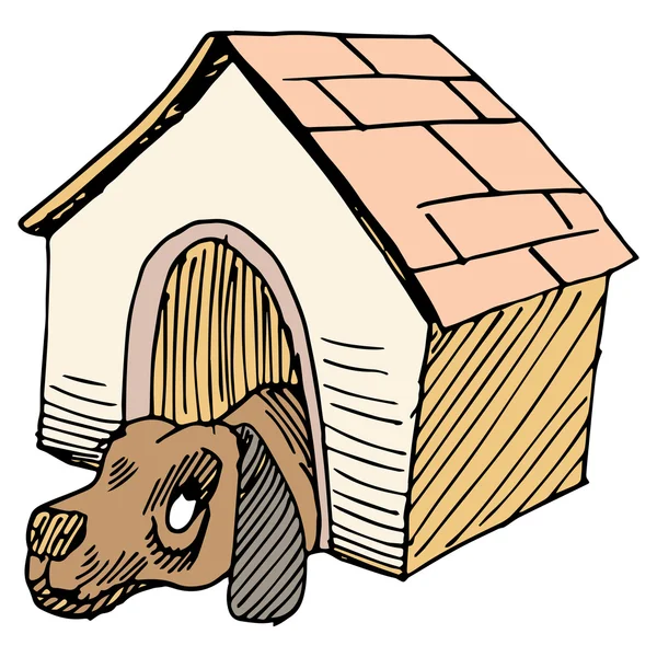 Собака в конуре — стоковый вектор