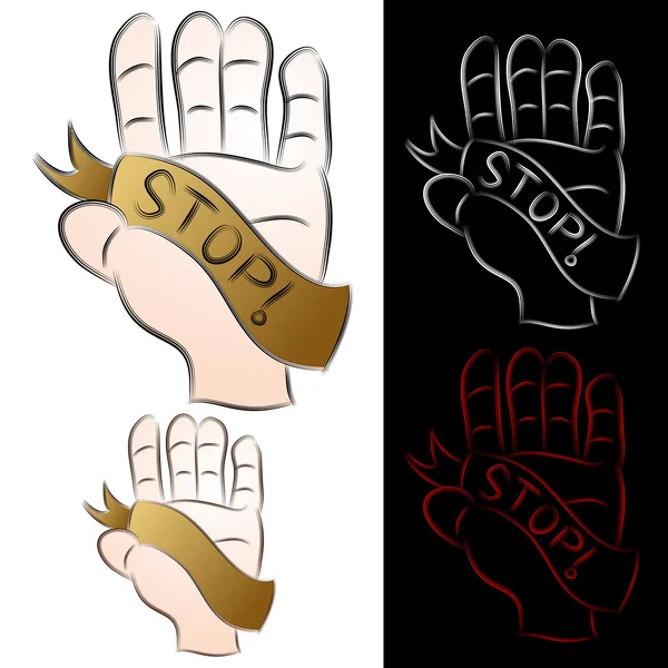 Značka stop ruky — Stockový vektor