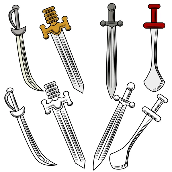 Conjunto de espadas — Vetor de Stock