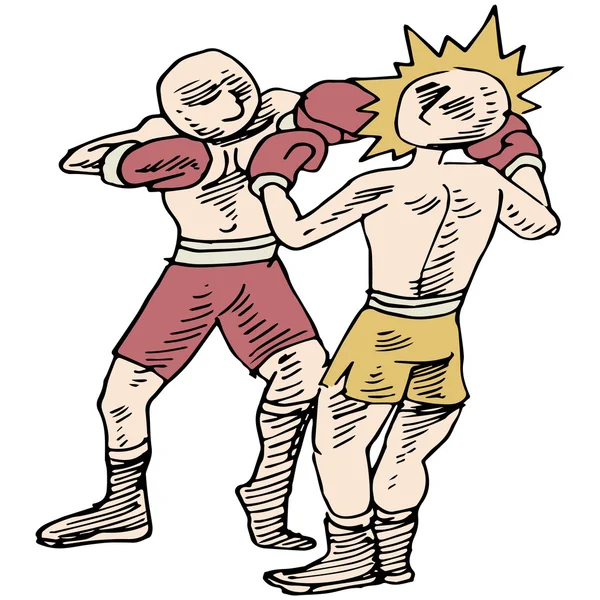 Boxeadores luchando — Archivo Imágenes Vectoriales