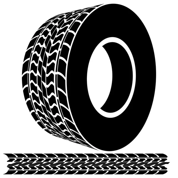 Tire Tread and Tracks — Stock Vector