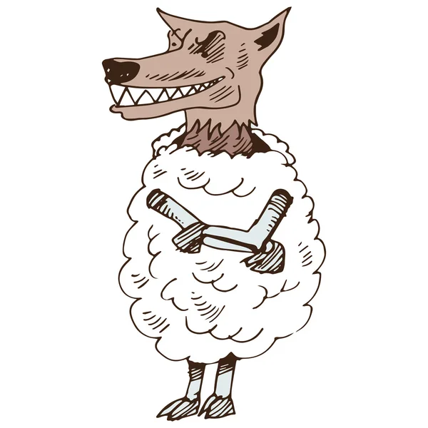 Wolf in sheeps kleding — Stockvector