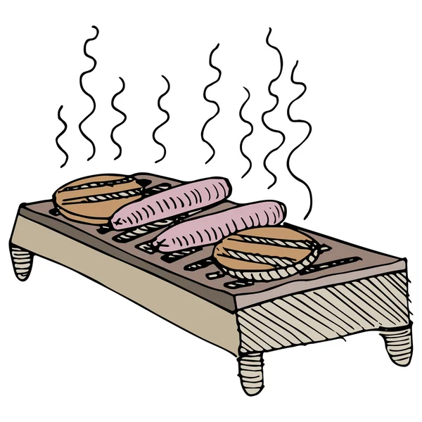 Parrilla de acampar — Vector de stock