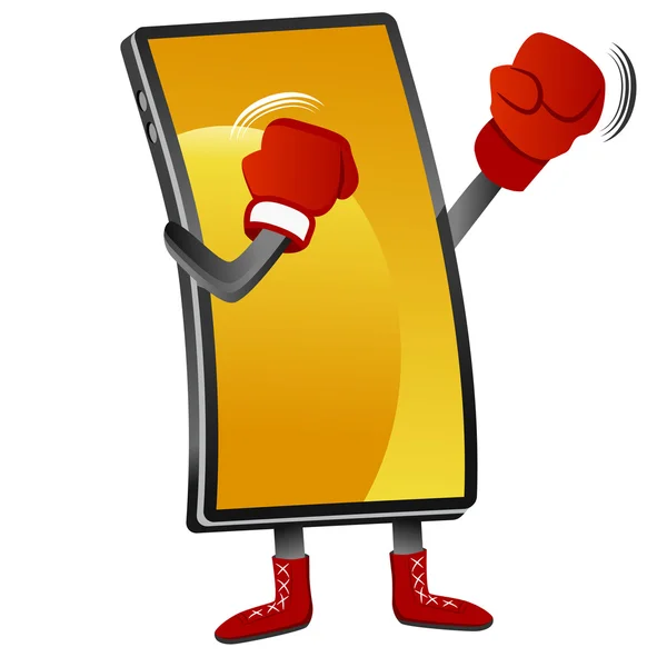 拳击智能手机 — 图库矢量图片
