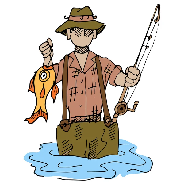 Pescador — Vector de stock