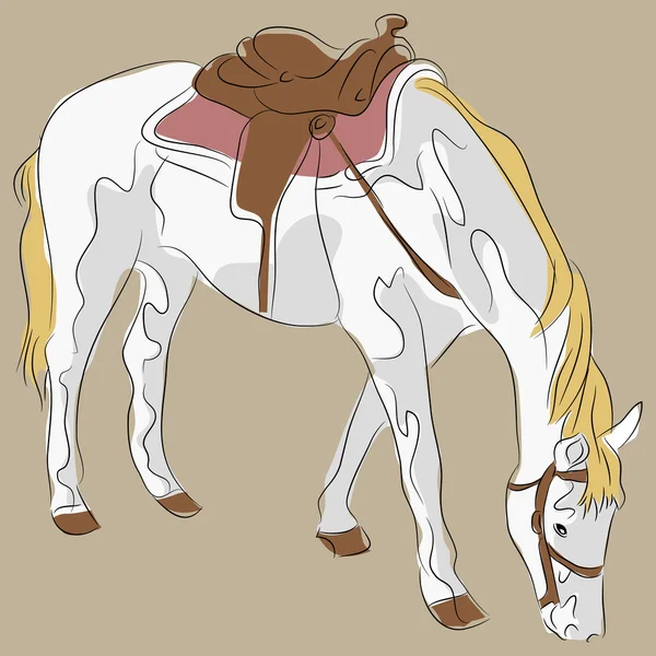 Saddled Horse — Stock Vector