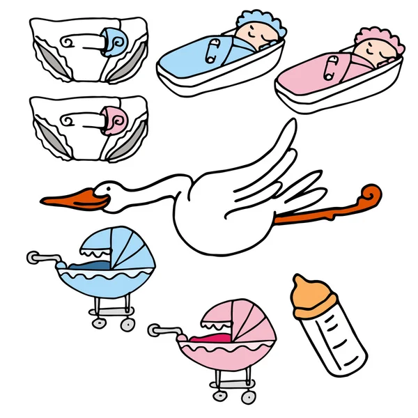 Newborn Baby Items — Stock Vector