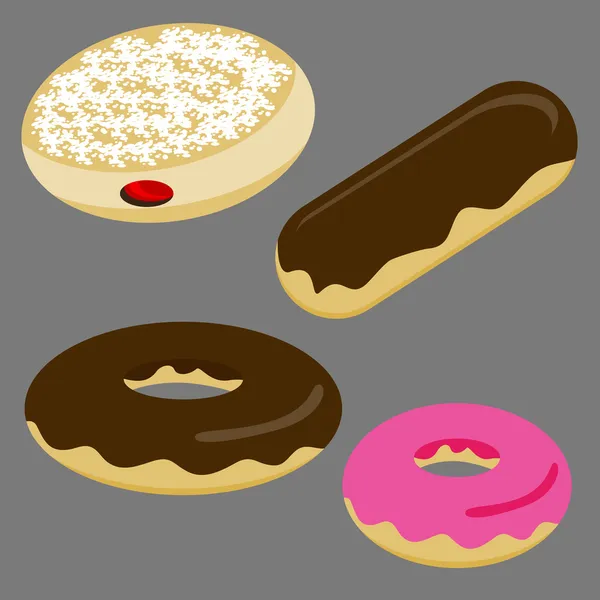 Donut set — Stockvector
