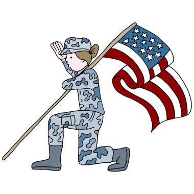 kadın askerler selamlayan