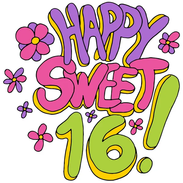 Happy Sweet Sixteen — Stock Vector