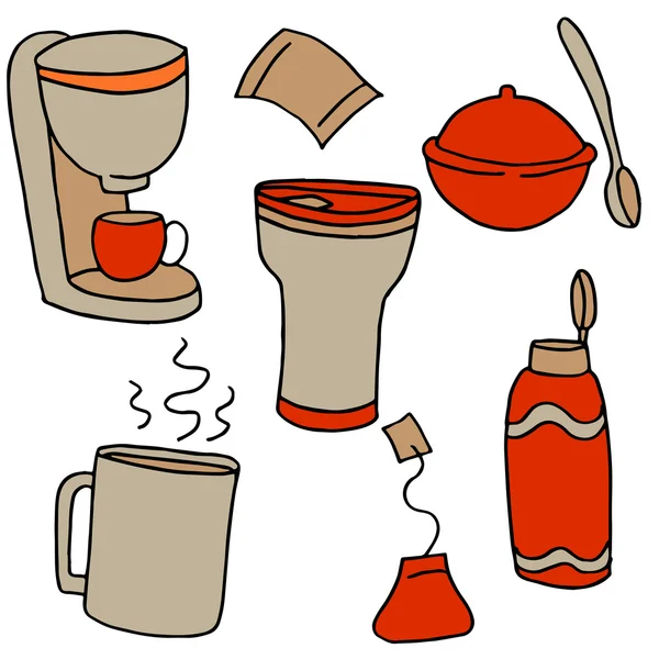 Artículos de café y té — Archivo Imágenes Vectoriales