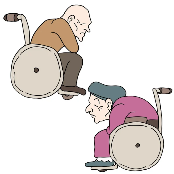 Personas de edad avanzada con discapacidad — Vector de stock