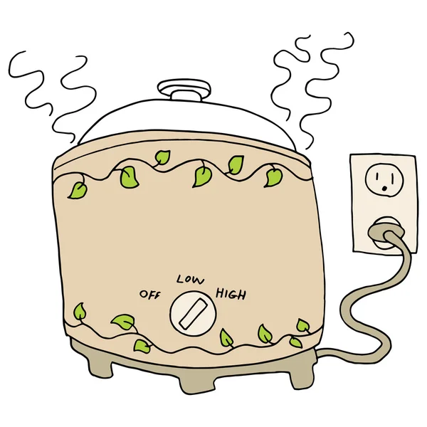缓慢的电饭煲锅 — 图库矢量图片