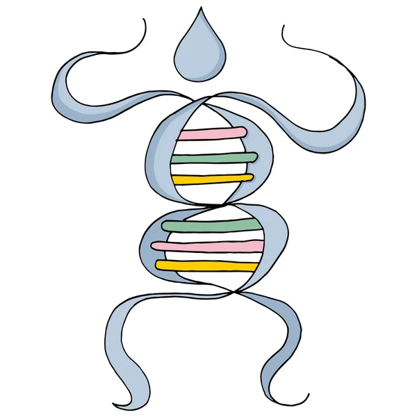 Icône ADN biotechnologique — Image vectorielle