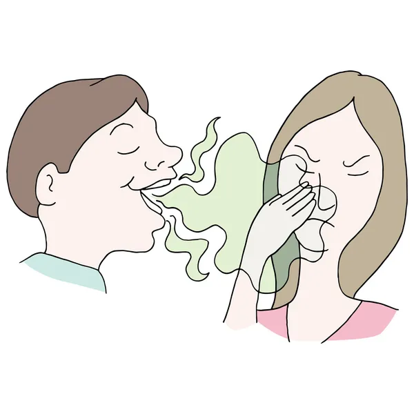 Bad Breath Man — Stock Vector