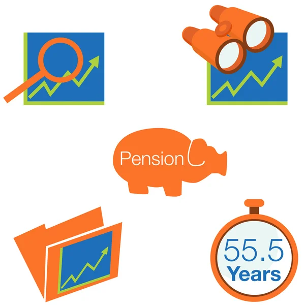 Ícones de investimento em ações — Vetor de Stock