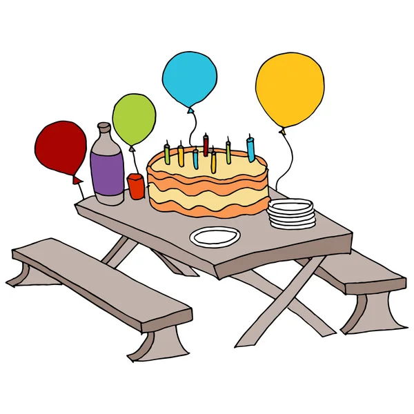 Birthday Party Table — Stock Vector