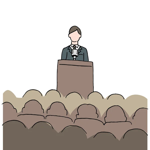 Hombre haciendo discurso público — Vector de stock