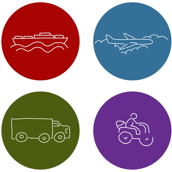 Transportation Travel Icons — Stock Vector