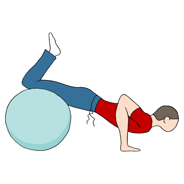 Fitness bal pushups — Stockvector