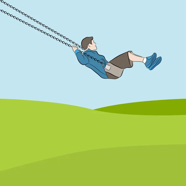 Enfant sur swing — Image vectorielle