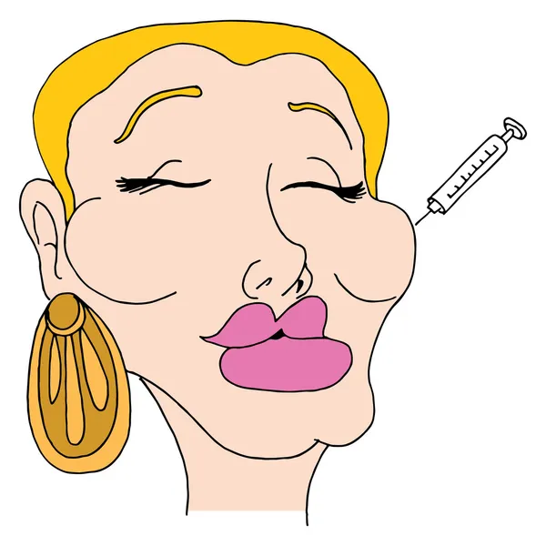 Levantamiento facial Mujer — Vector de stock